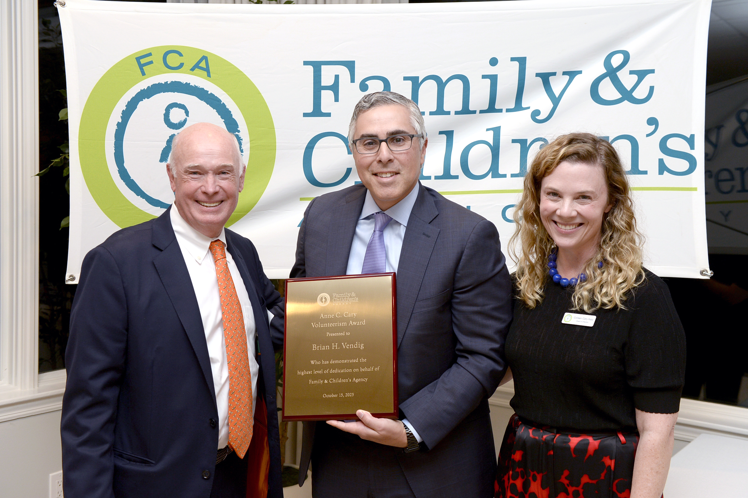 Anne C. Cary Volunteerism Award Presented to Brian H. Vendig